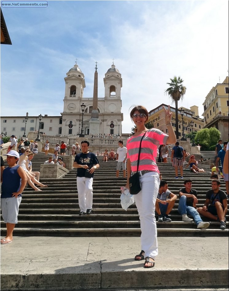 Sue at Spanish steps.JPG