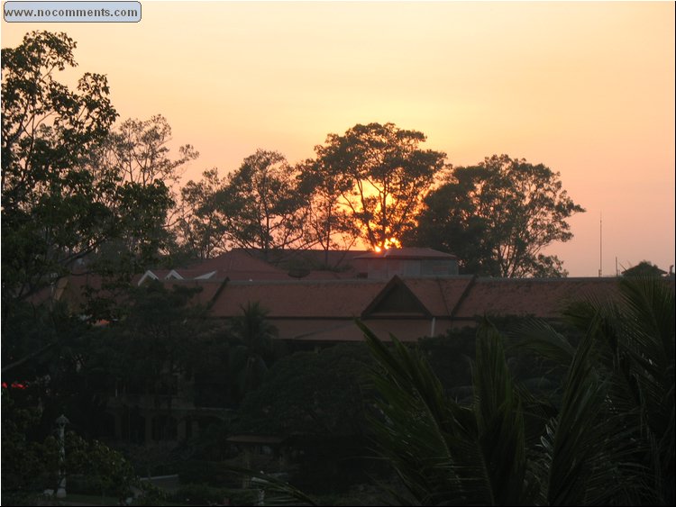 Siem Reap - Garden - King's Palace - sunset from our hotel room balcony.jpg